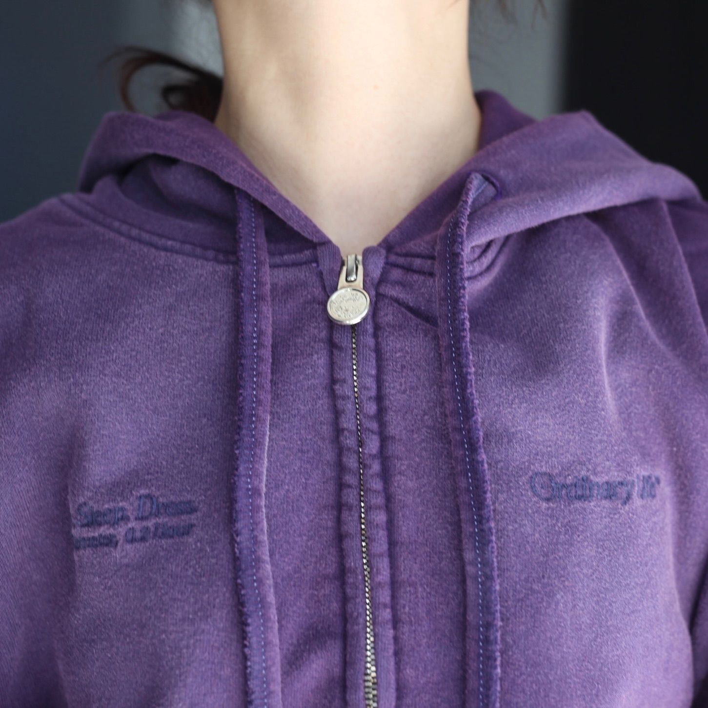 【残り一点】Washed Ordinary Old Style Zip Hoodie