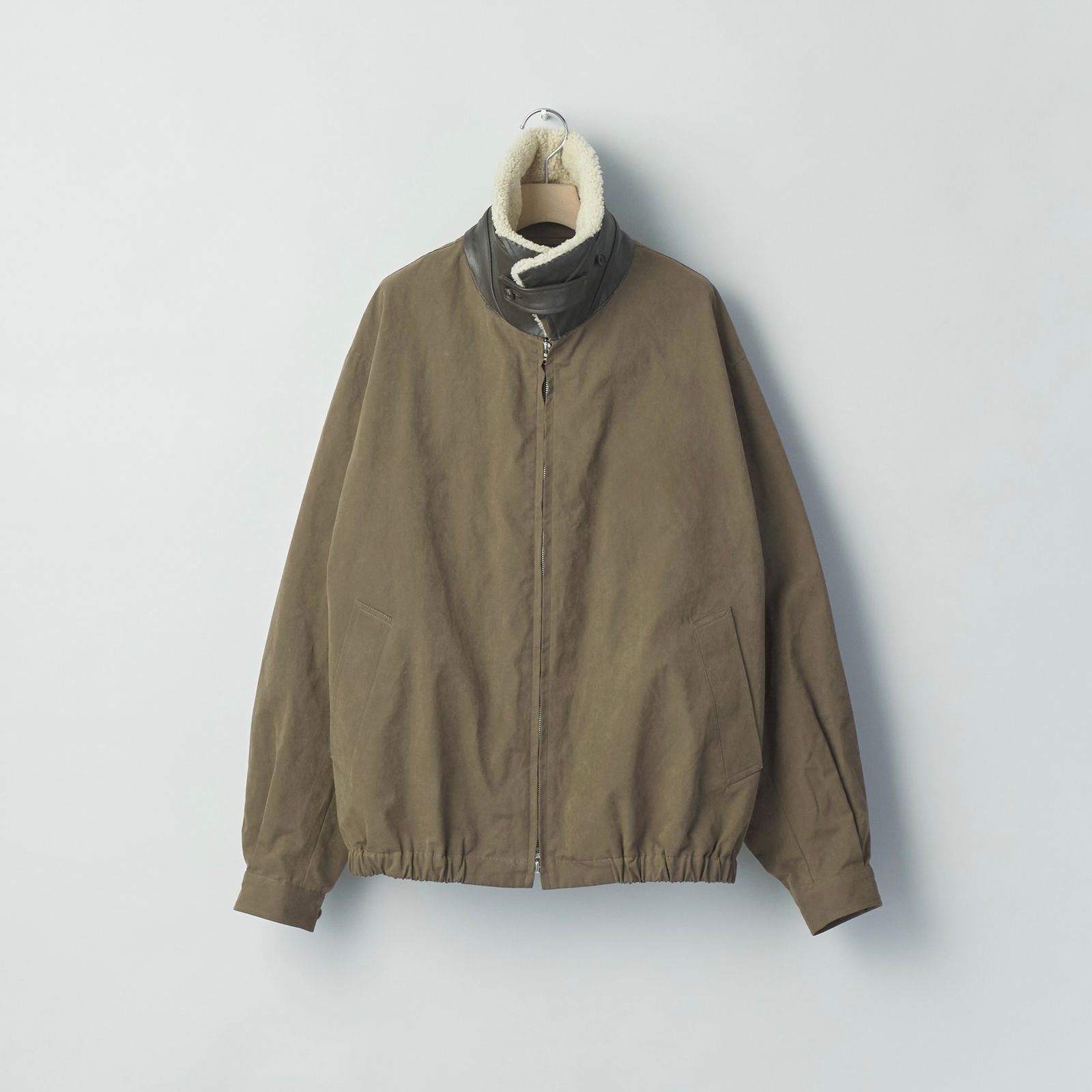 【残りわずか】Detachable Collar Resin Finish Cotton Jacket