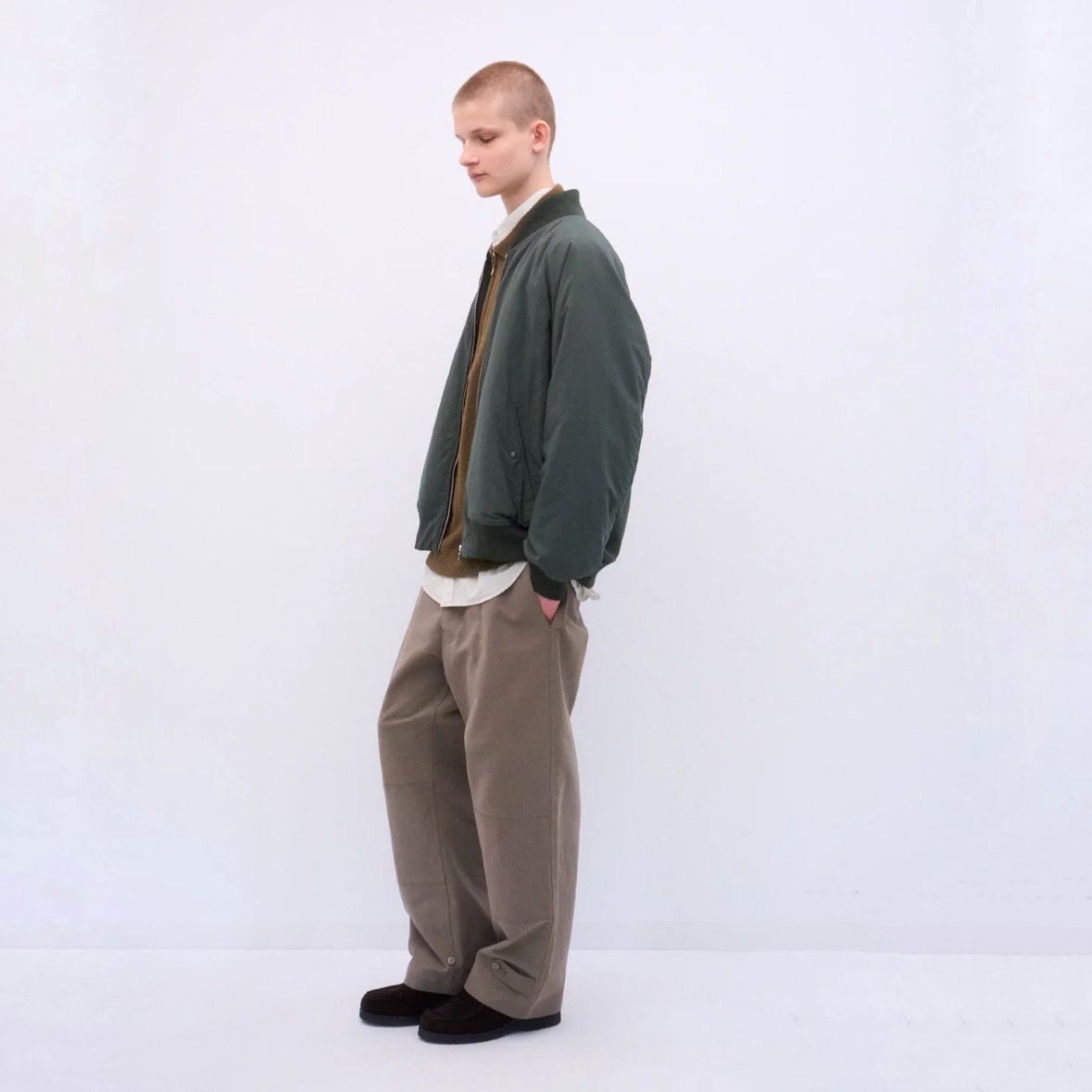【残り一点】Fibril Nylon Satin Flight Jacket