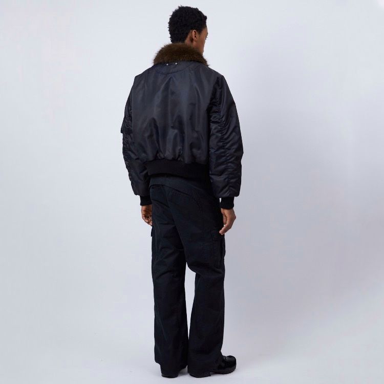 【残り一点】Fur Collar Leather Patch MA-1 Bomber
