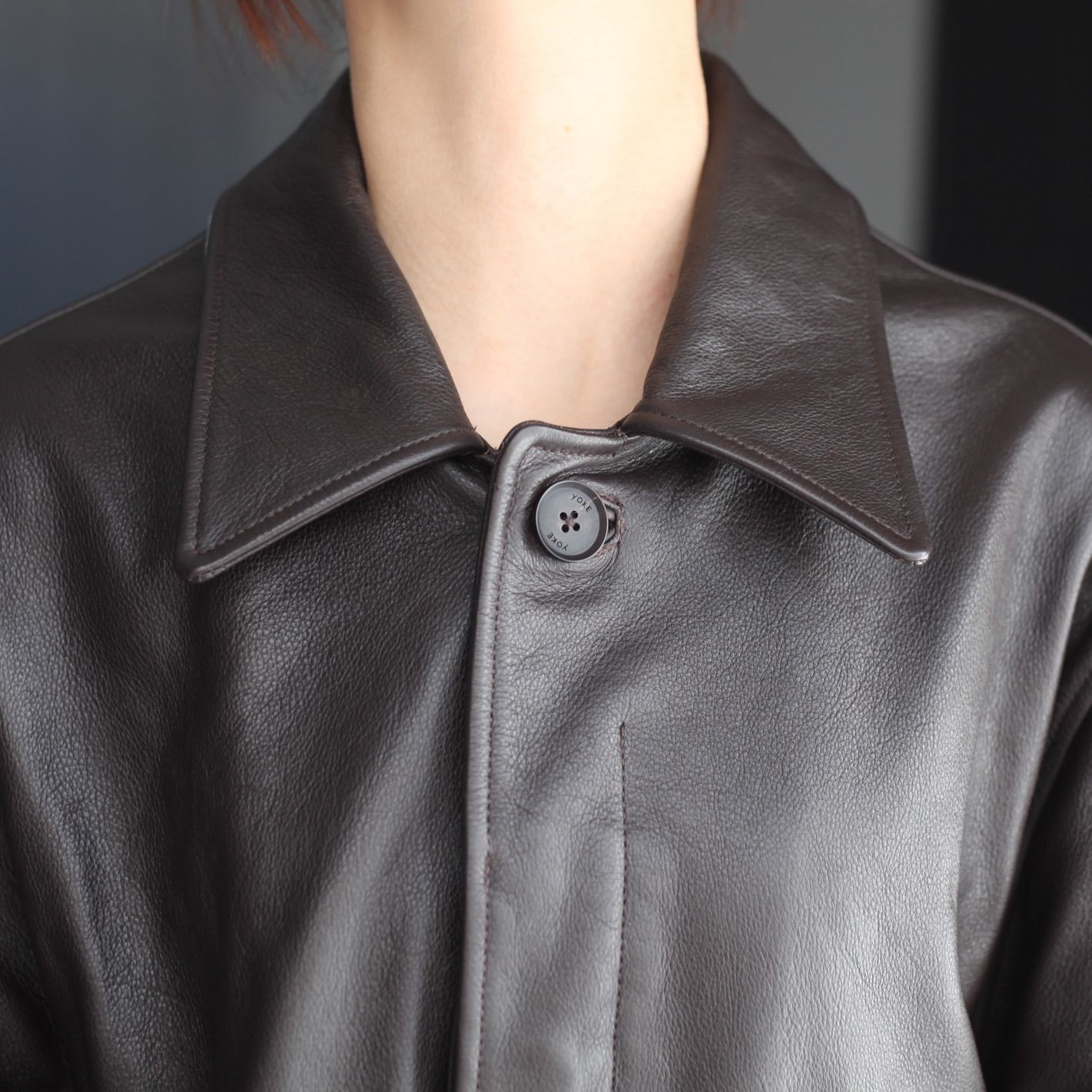 【残り一点】Leather Balmacaan Coat