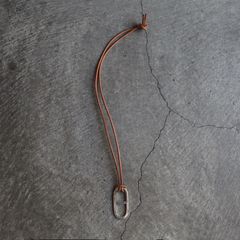 【残り一点】Anchor Leather Necklace Large(BEIGE LEATHER×SILVER)
