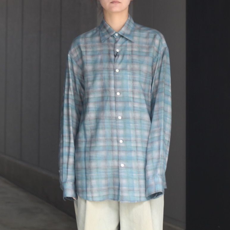 【残り一点】Printed Plaid Cotton Twill Shirt