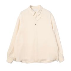 【残り一点】Double Satin Minimal Chin Tab Long Sleeve Shirt