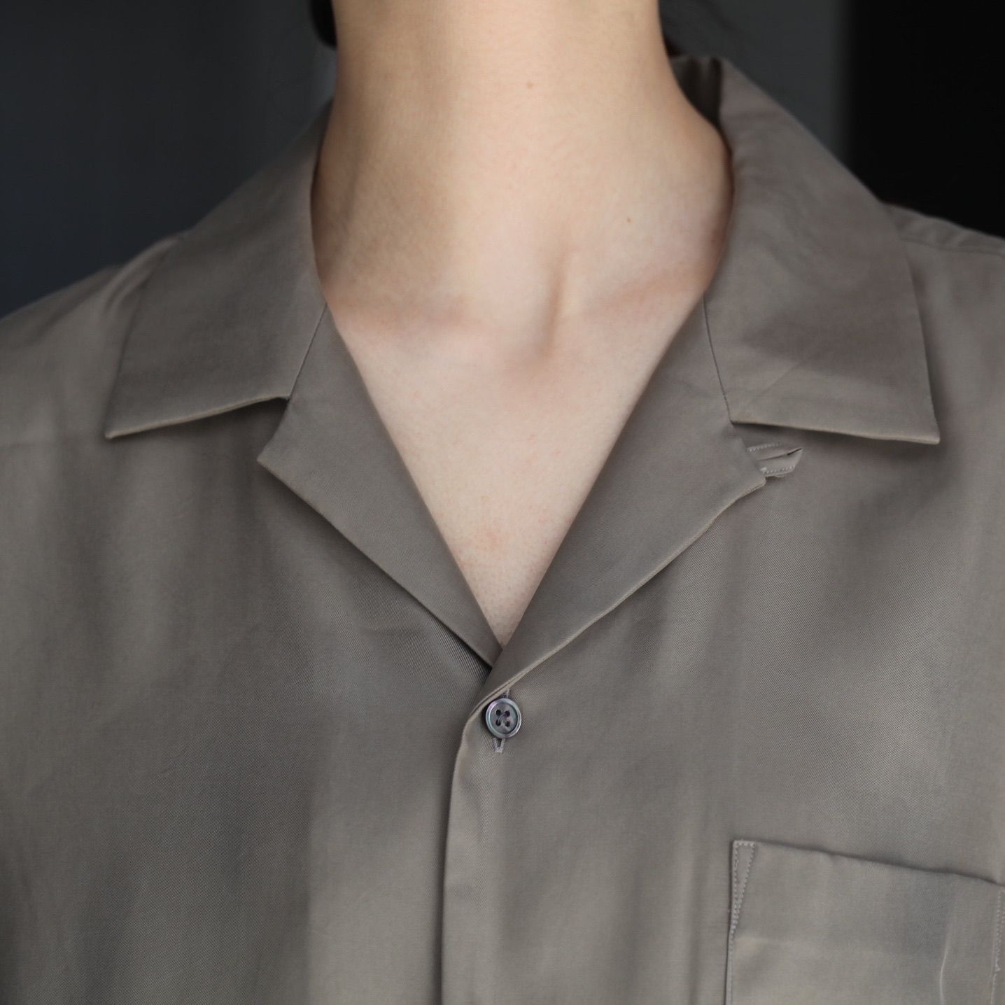 ssstein - 【残りわずか】Cupro Twill Oversized Open Collar S/S
