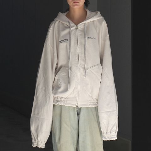 【残り一点】Washed Ordinary Old Style Zip Hoodie With No Effect