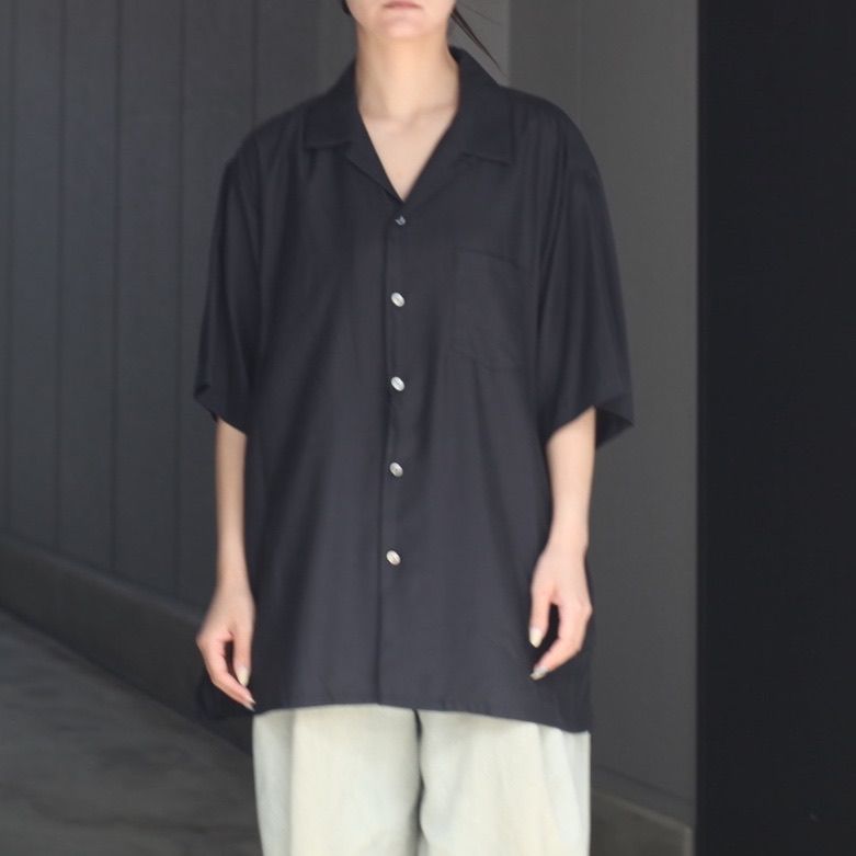 ssstein - 【残りわずか】Cupro Twill Oversized Open Collar S/S