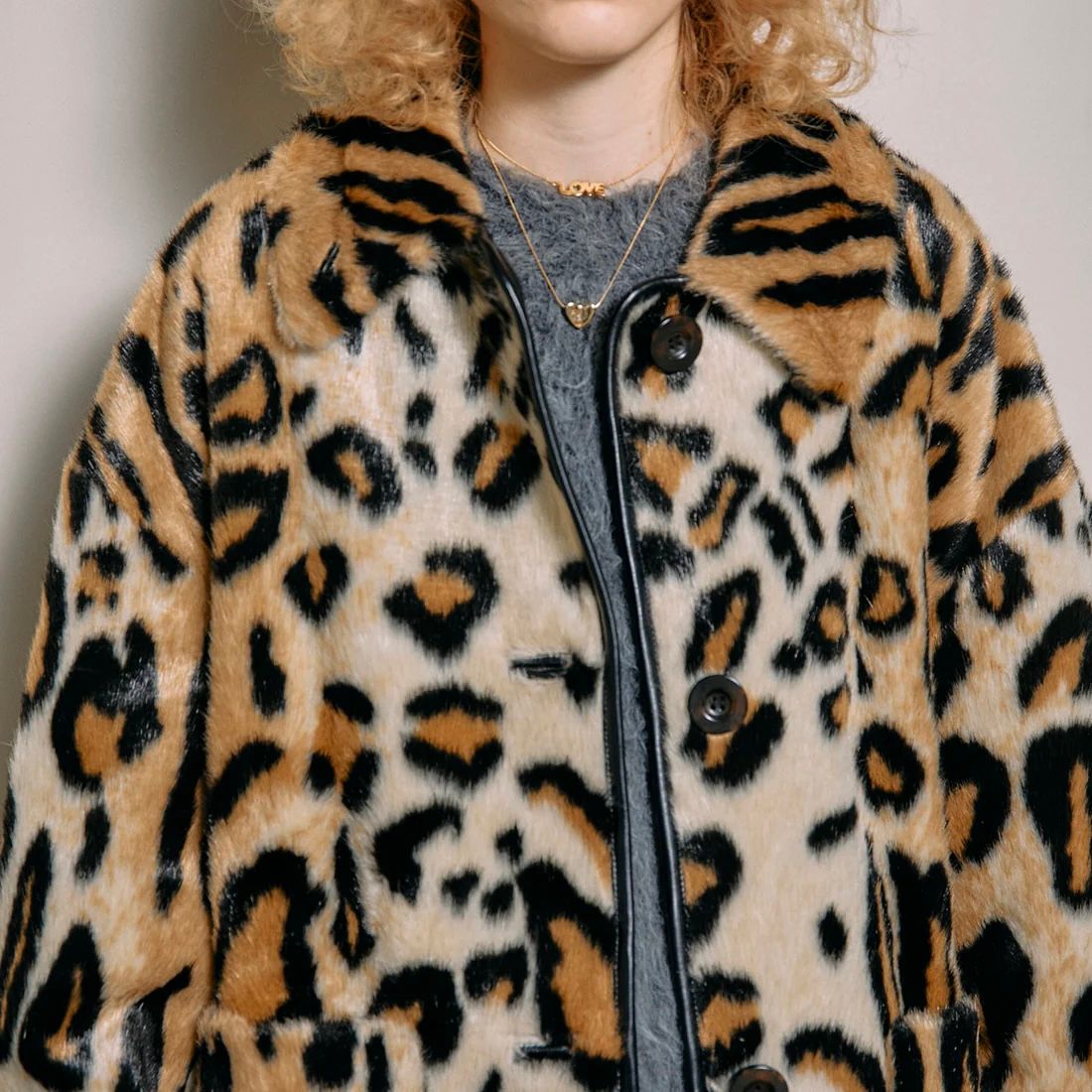 MAISON SPECIAL - 【残り一点】Leopard Soutien Colored Fur Coat 