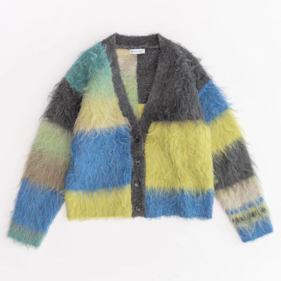 MAISON SPECIAL - 【残り一点】Block Switching Shaggy Knit Cardigan 