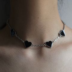 【残りわずか】Chain Heart Necklace(BLACK)