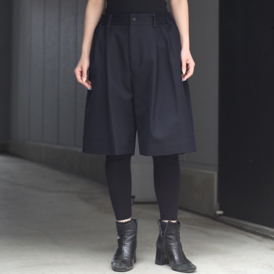 【残り一点】Wool Kersey Wide Easy Short Trousers