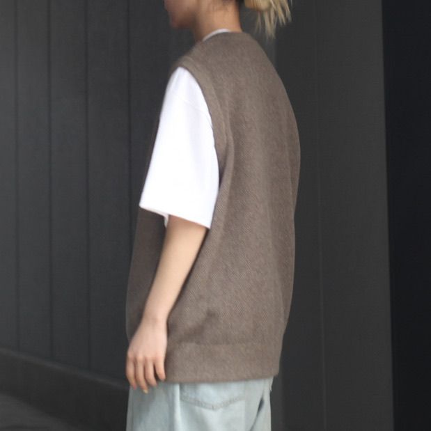【残り一点】Moss Stitch Zip Vest