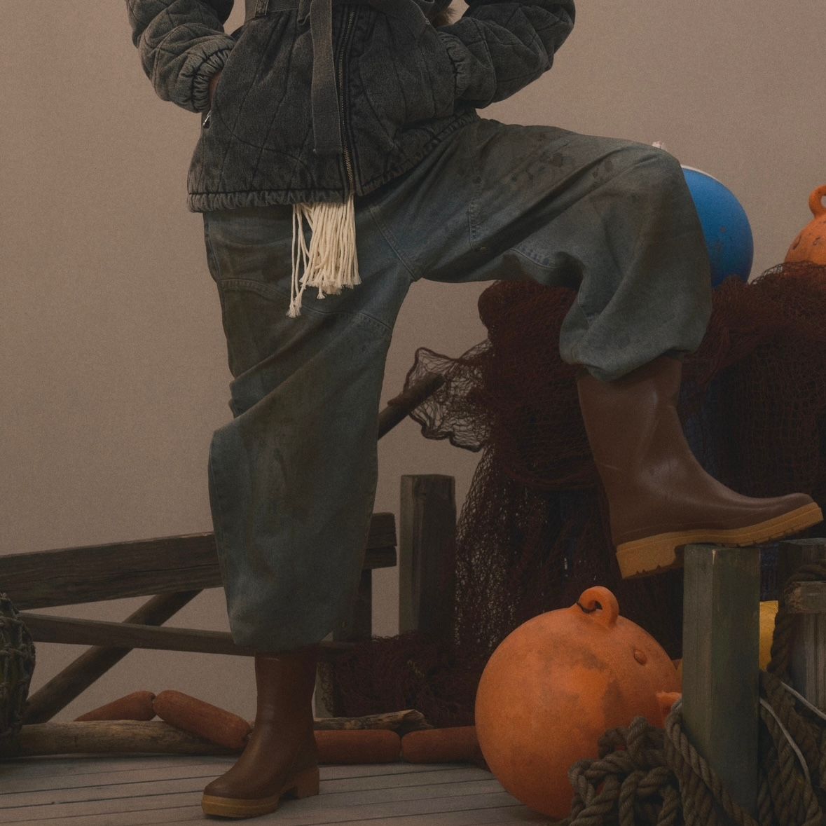 【残り一点】Newcommune Dirt Baggy Denim