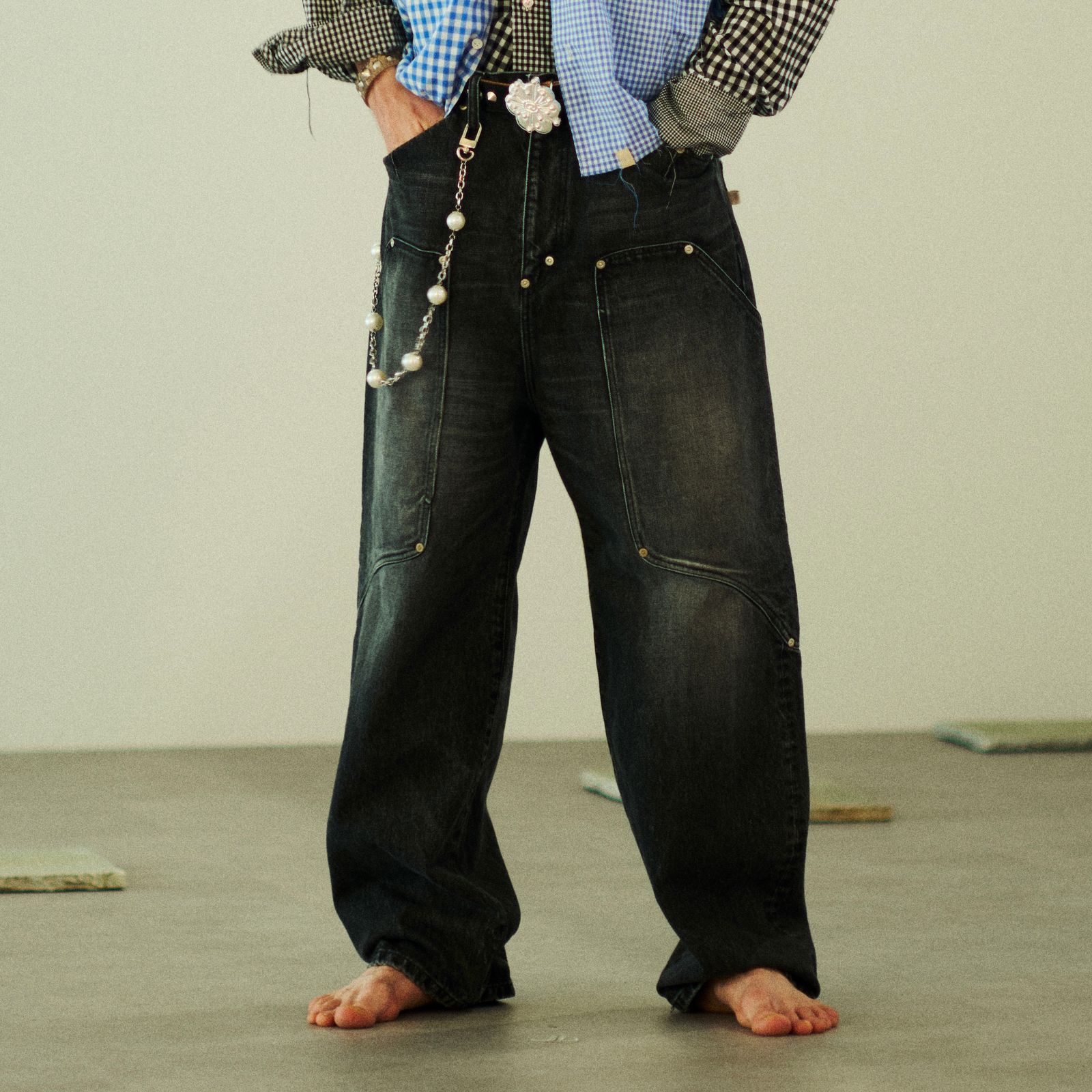 新品 NO MAINTENANCE Baggy Denim 32 裾上げ無し Washed Baggy Denim | NO MAINTENANCE(ノーメンテナンス