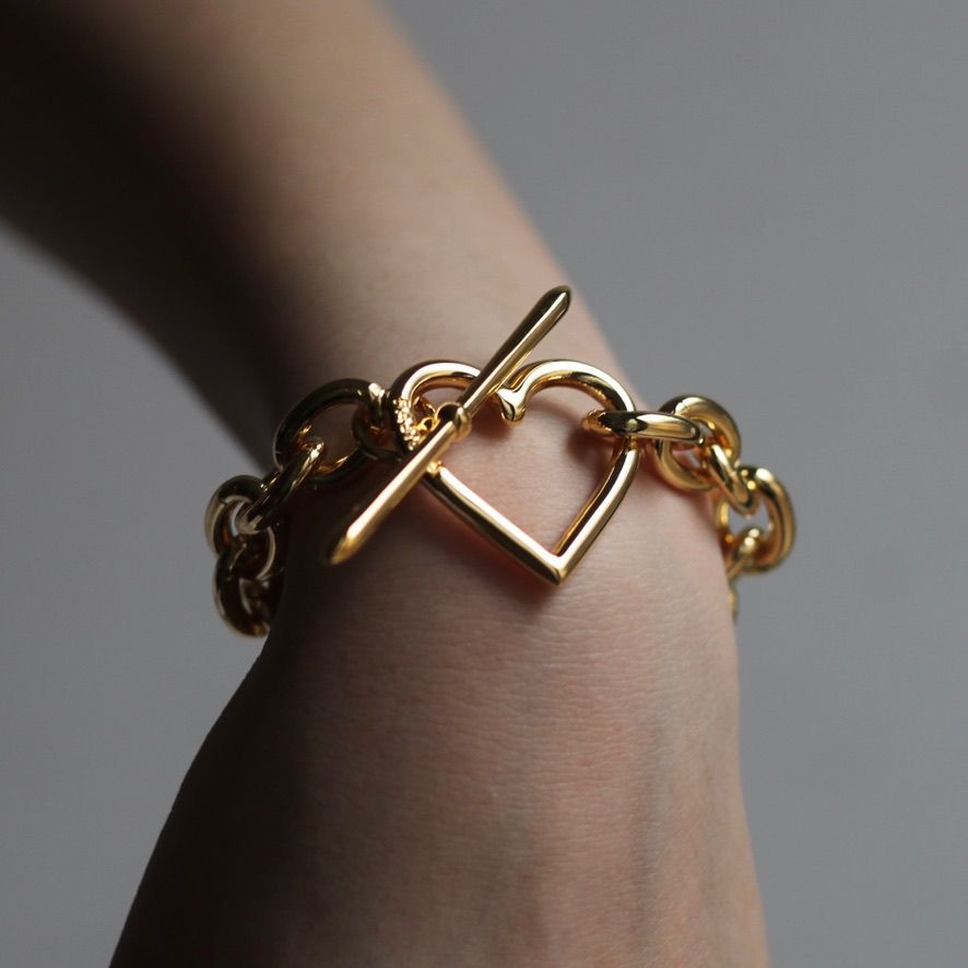 BASICKS - 【残りわずか】Heart Bracelet_Medium Link(GOLD BASICKS - 【残りわずか】Heart Bracelet_Medium Link(GOLD
