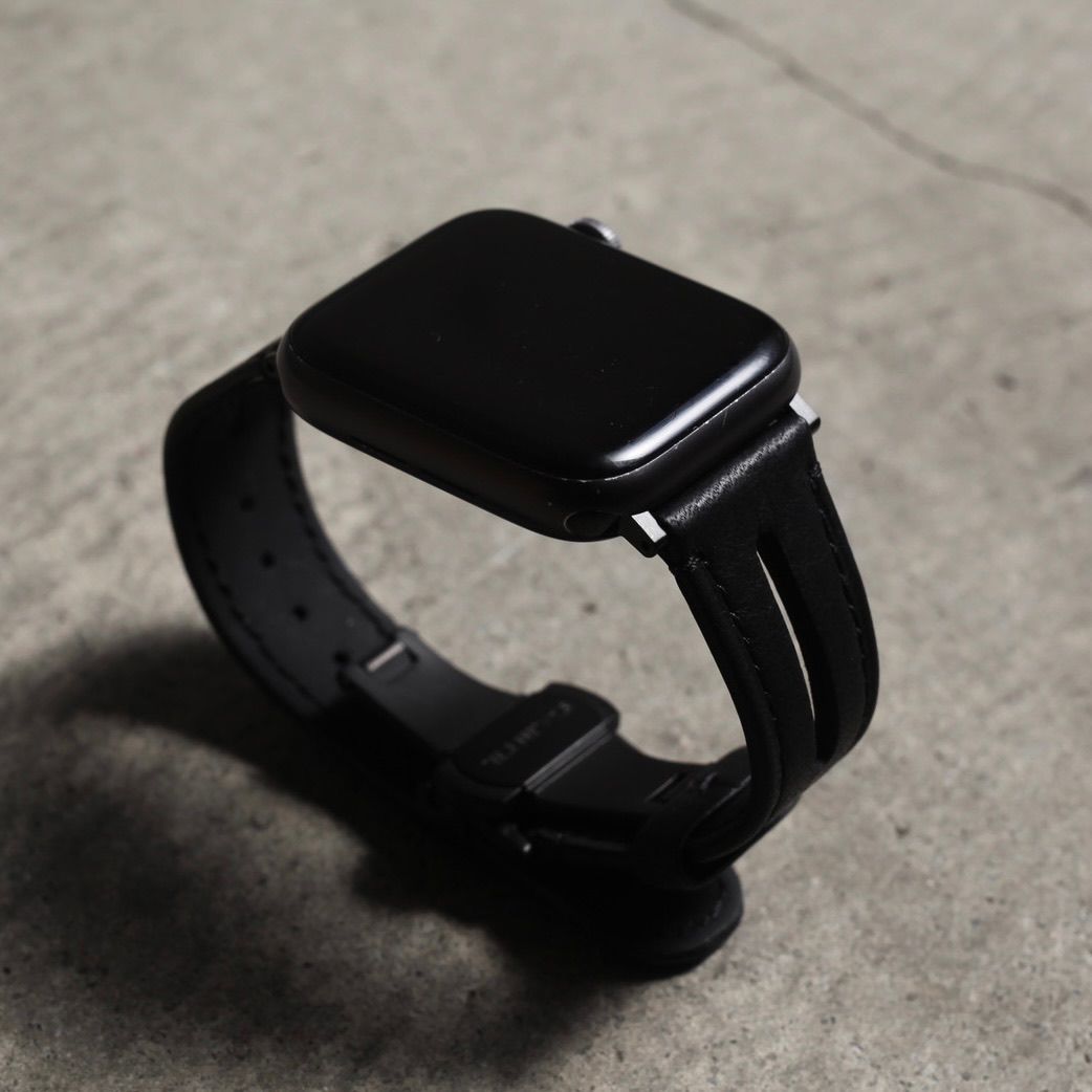 #448 Apple Watch ディプロイアントバックル ノワール黒 未開封品 objcts.io - 【残り一点】レザーハイブリッドバンドDバックル