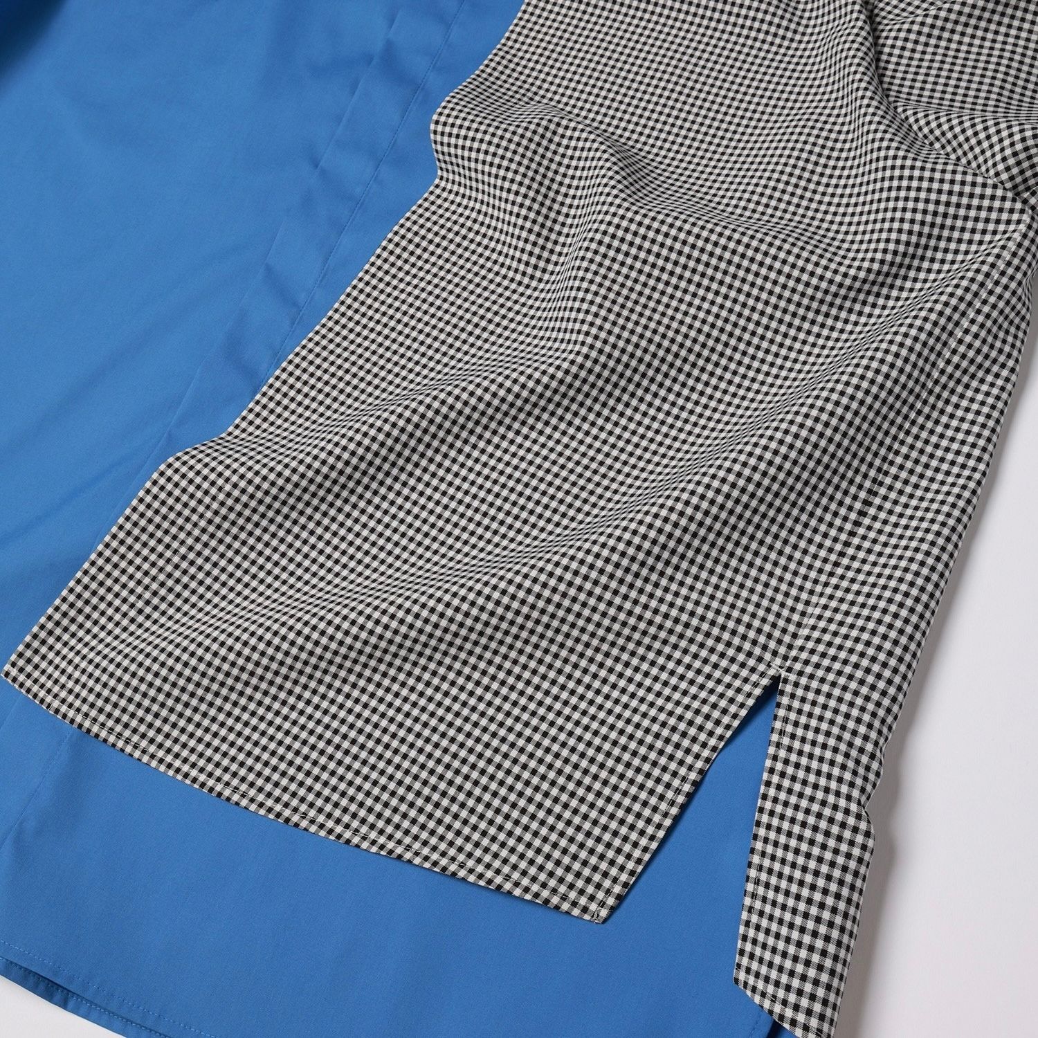 【残り一点】Gingham Check Asymmetrical Layered Shirt