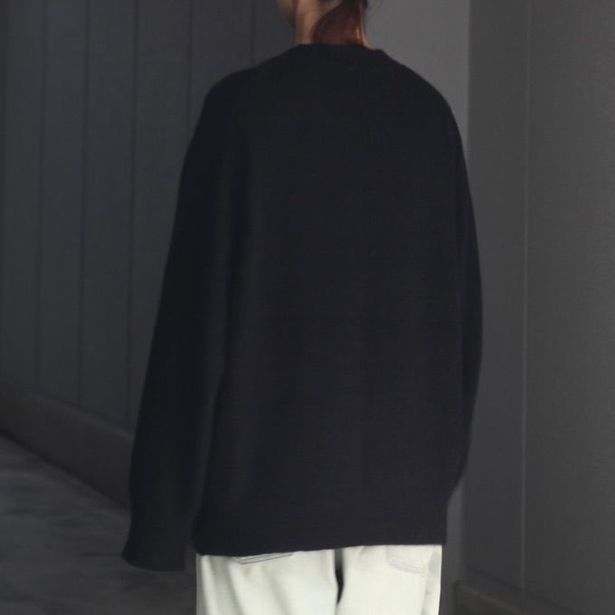 【残り一点】Cashmere/Sable Tweed Knit Crew Neck LS