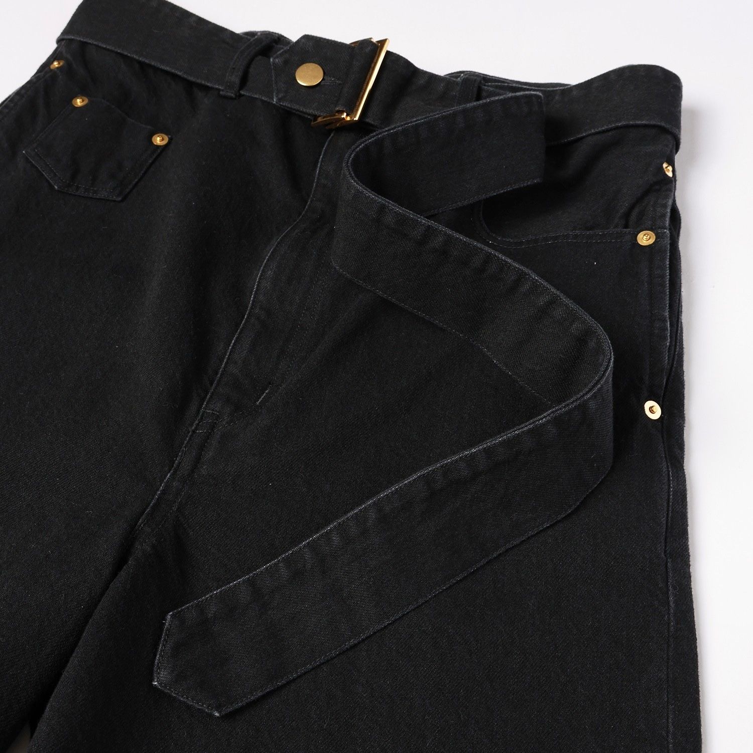 【残り一点】Cargo Extra Wide Denim Pants with Long Belt