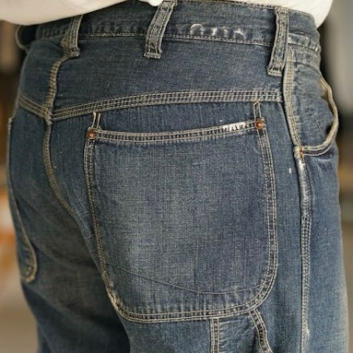 【残り一点】Denim Painter Pants with Paint(USED WASH)