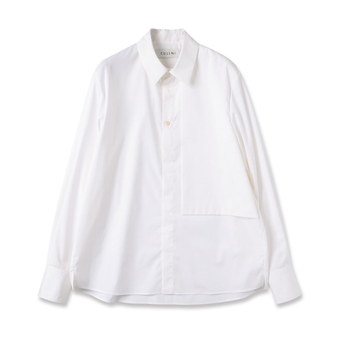 クルニcullni シャツ　ホワイト CULLNI - 【残り一点】Broad Cloth Asymmetrical Long Sleeve