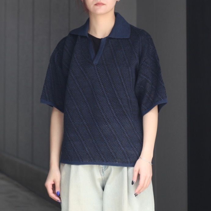 【残り一点】Diagonal Knit Skipper Shirt