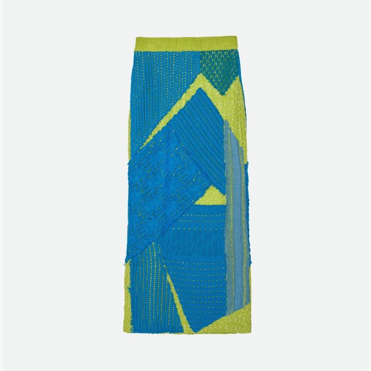 【残り一点】Patchwork I Line Knit Skirt