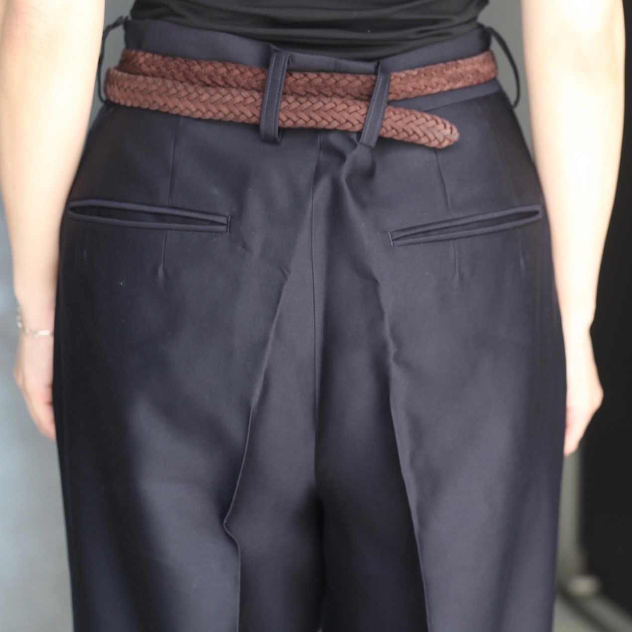 ssstein - 【残り一点】W/R/SI Double Weave Long Wide Trousers