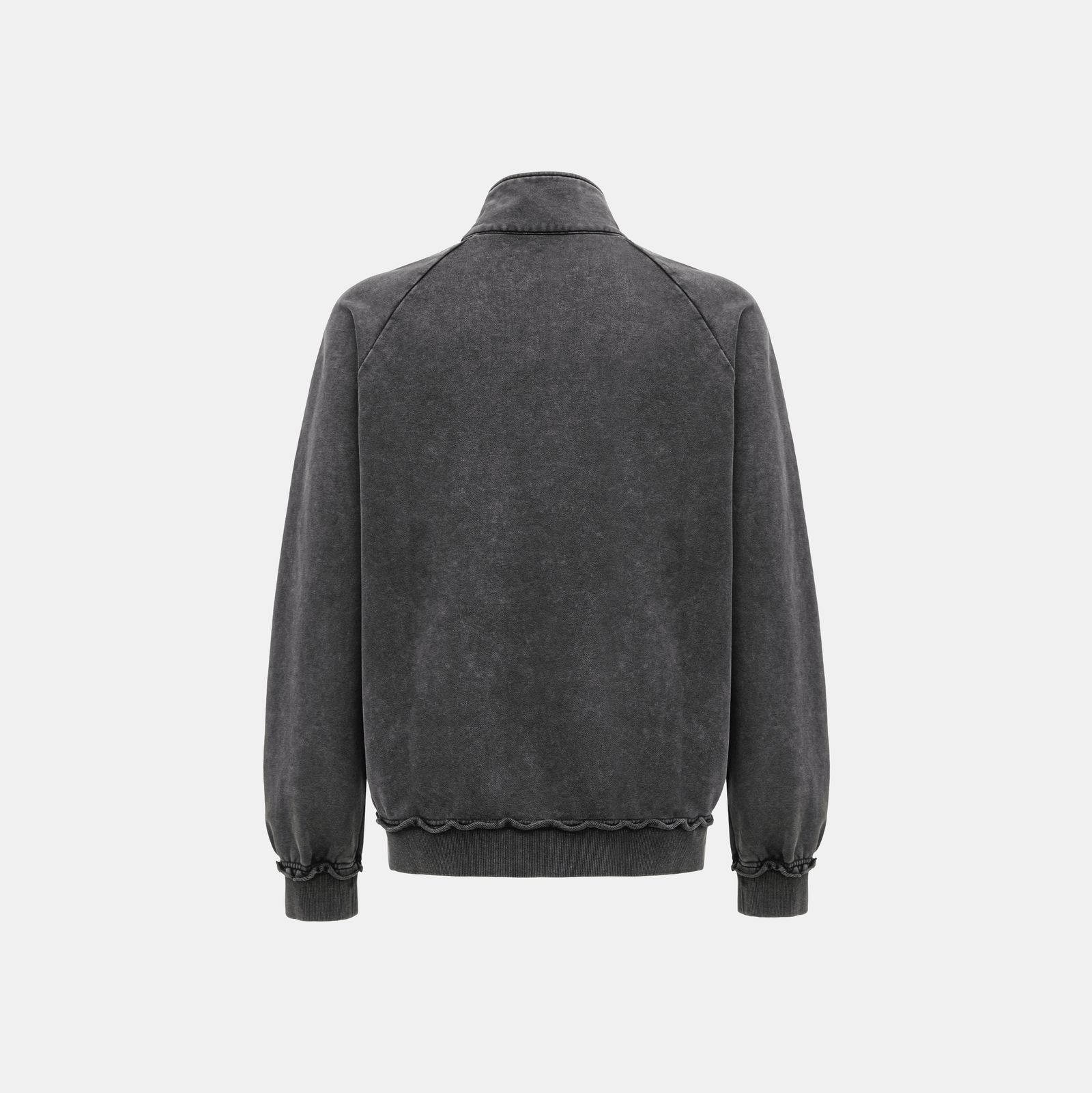 【残り一点】Washed Stand Collar Top with Denim Trim