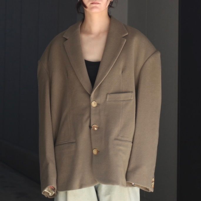 【残り一点】Round Big Shoulder Wool Cashmere Jacket