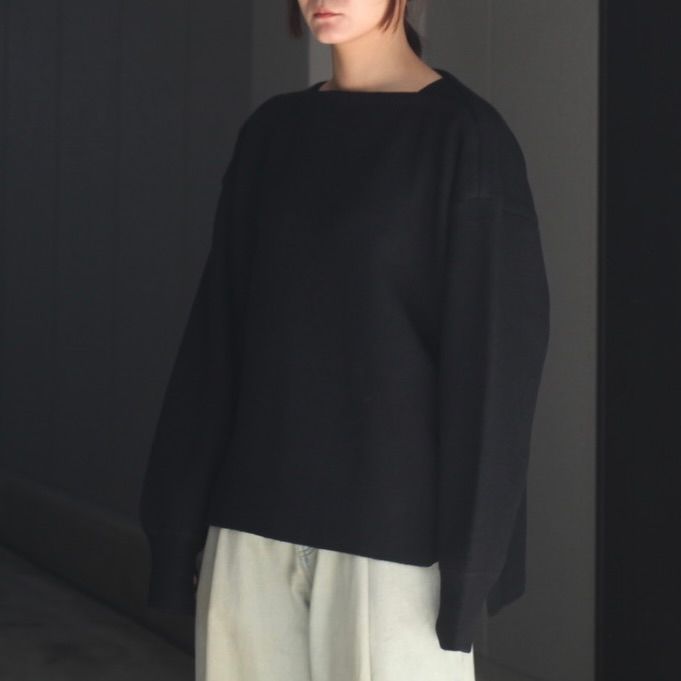 【残り一点】Extra Fine Wool Knit Boat Neck LS