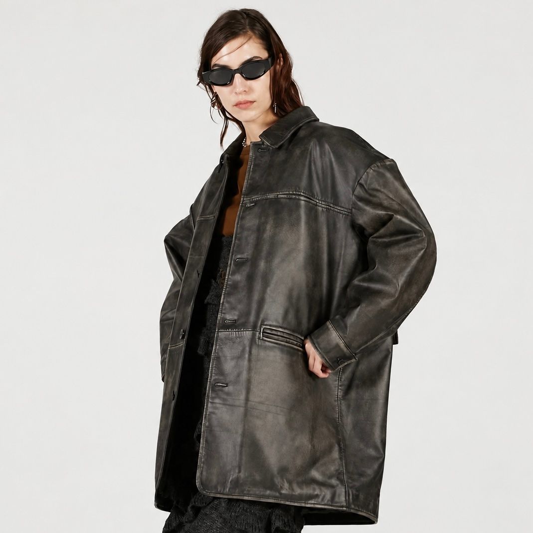 【残り一点】Padded Leather Car Coat