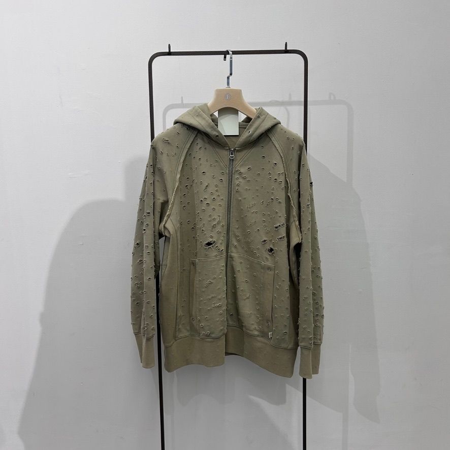 【残り一点】Damaged Zip Up Hoodie