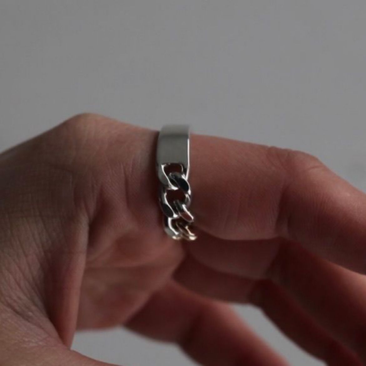 【お取り寄せ注文可能】Curb Chain ID Ring(10K GOLD×WHITE)