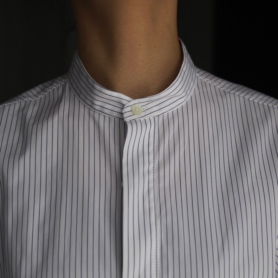 YOKE - 【残り一点】Striped Band Collar Shirts(MIDDLE) | ACRMTSM