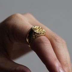【残り一点】Rock Signet Ring(GOLD)