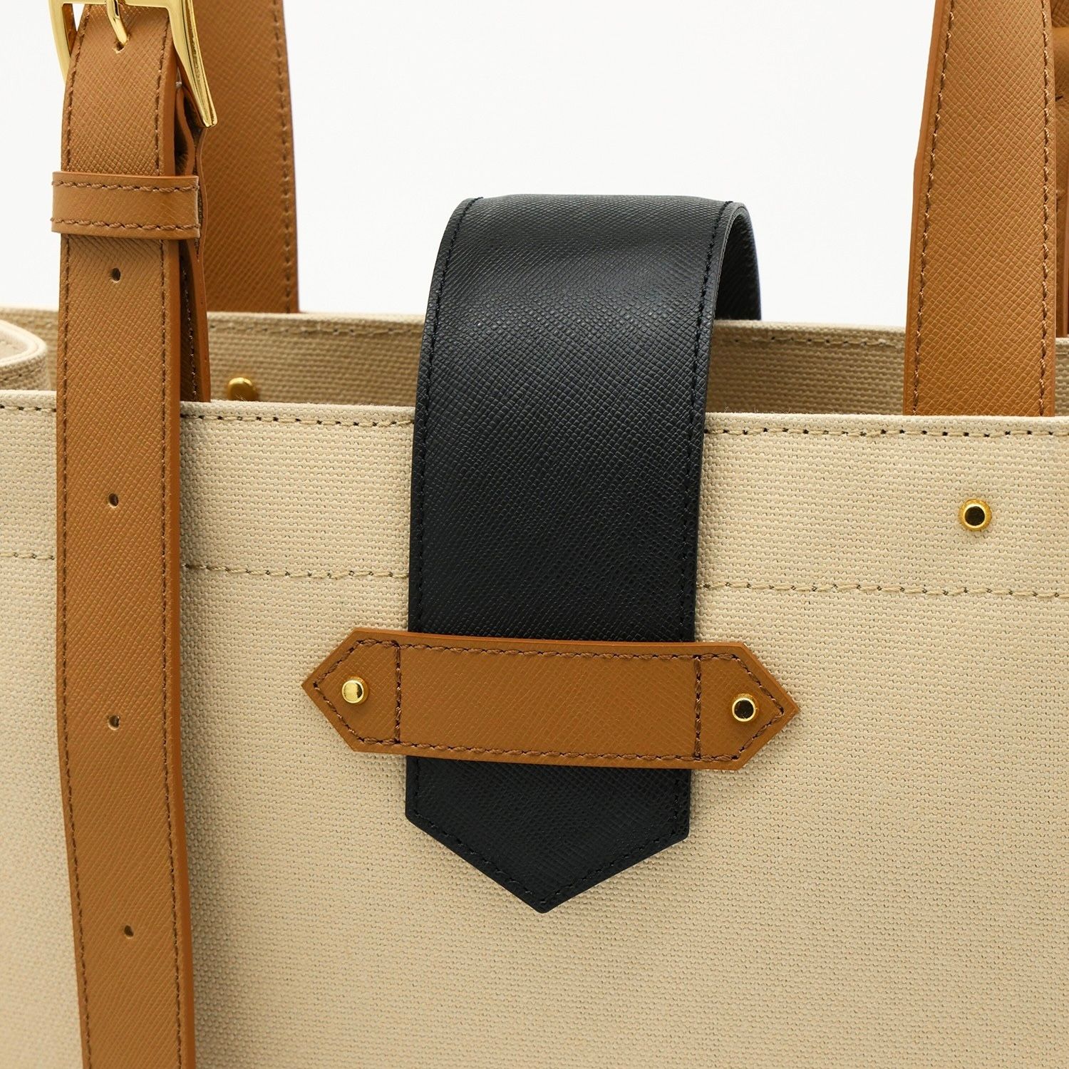 【残り一点】Leather Flap Adjustable Belt Canvas Tote