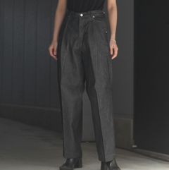 【残り一点】Wide Denim Slacks(BLACK RIGID)