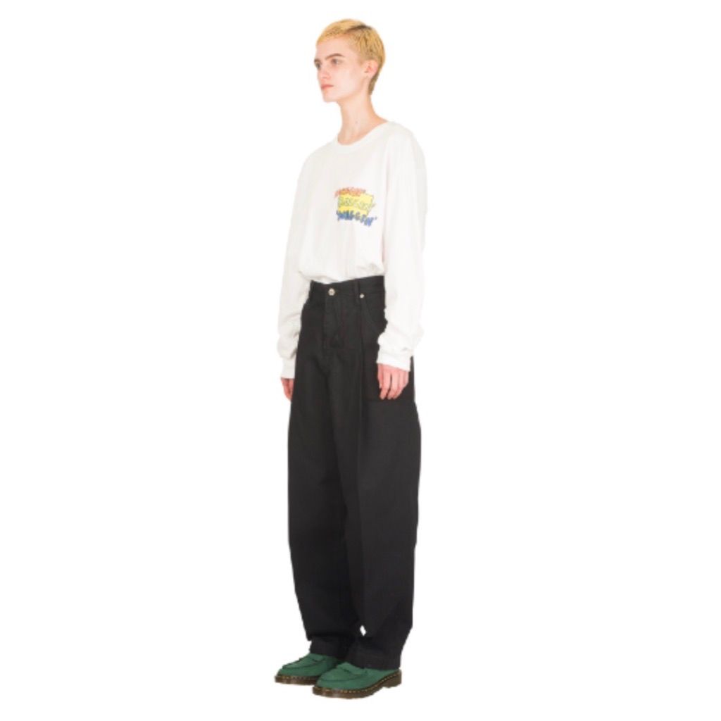 NEONSIGN - 【残りわずか】Wide Denim Slacks(BLACK ONE WASH