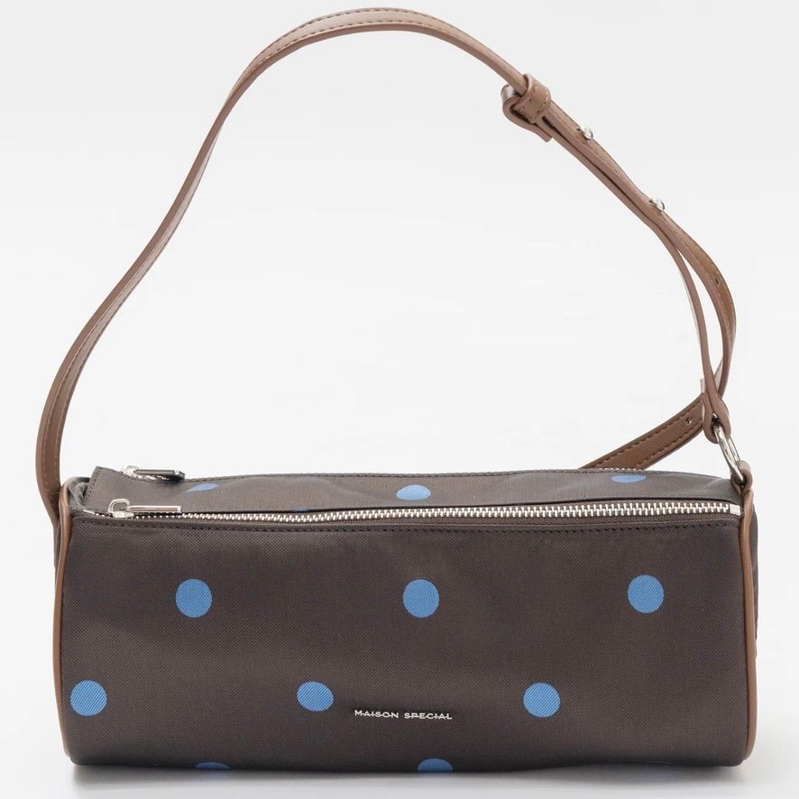 【残り一点】ドットナローダブルジップボストン