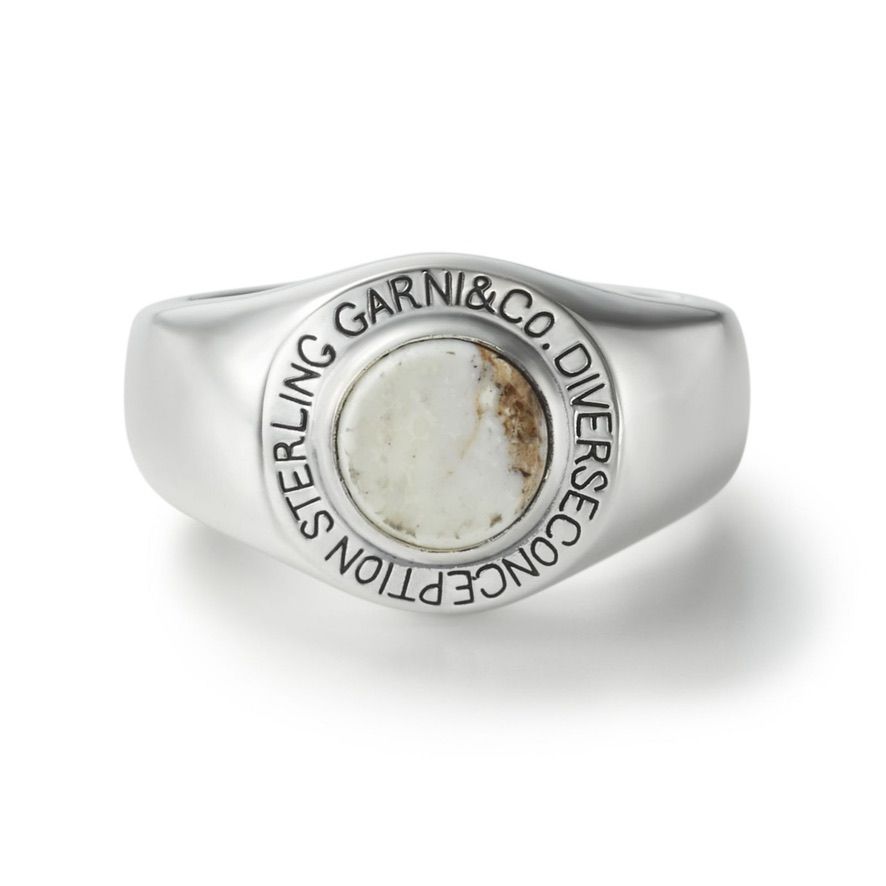 【お取り寄せ注文可能】Round Stone Ring_L(WHITE)