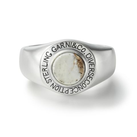 【お取り寄せ注文可能】Round Stone Ring_L(WHITE)
