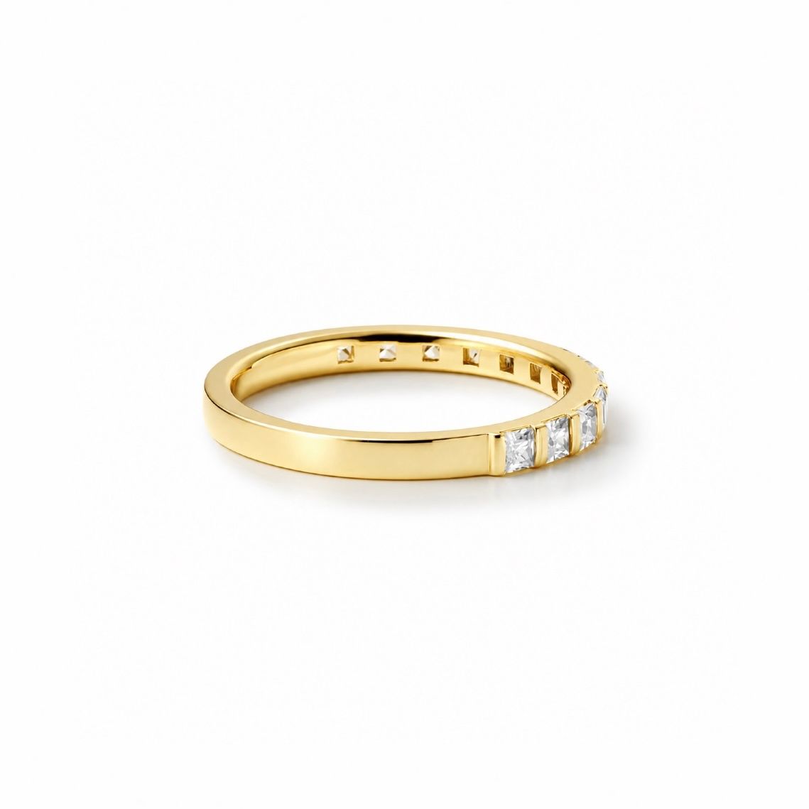 【お取り寄せ注文可能】Square Half Dia Ring(K18 YELLOW GOLD)