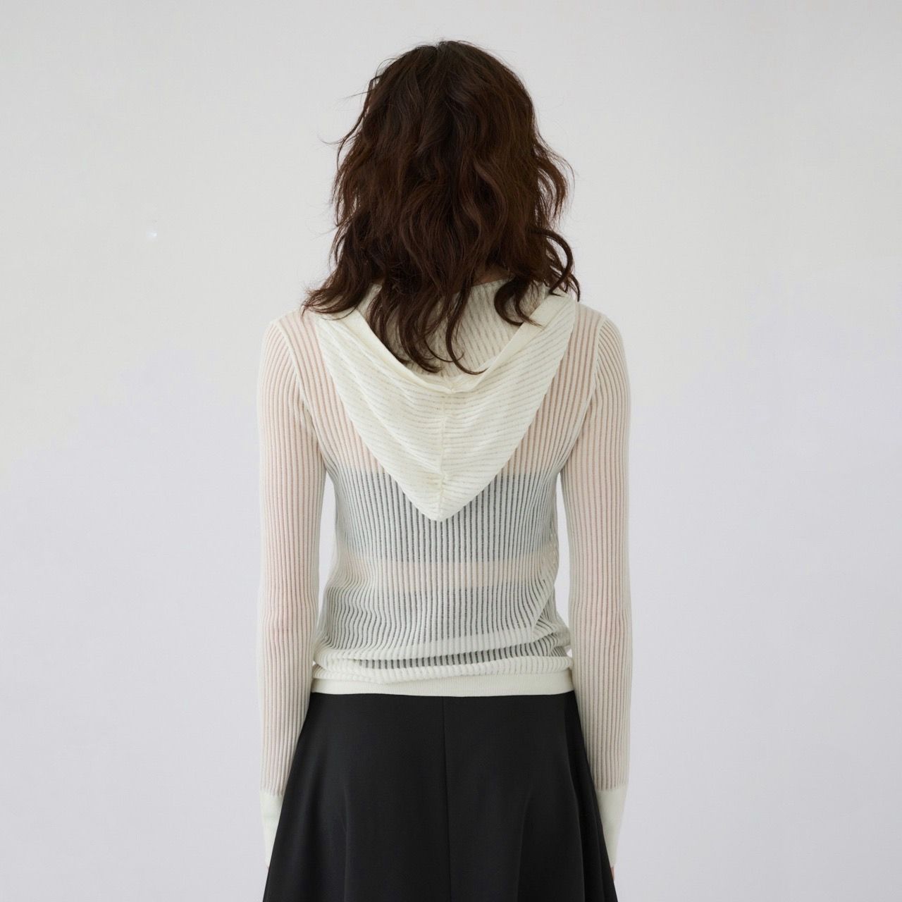 【残り一点】Sheer Ribbed Hoodie