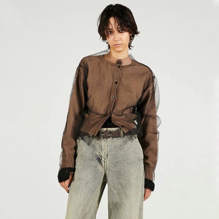 【残り一点】Reversible Tulle Knit Cardigan