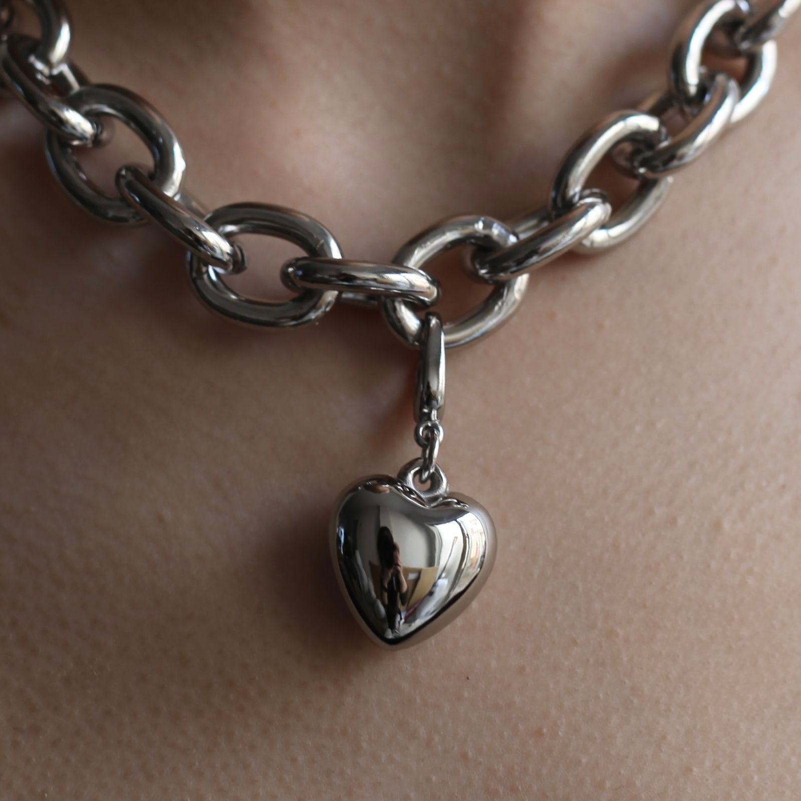 【残り一点】Heart Big Chain Choker