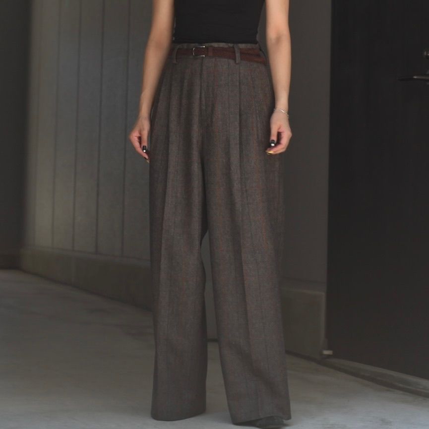 【残り一点】Long Wide Trousers(GLEN CHECK)