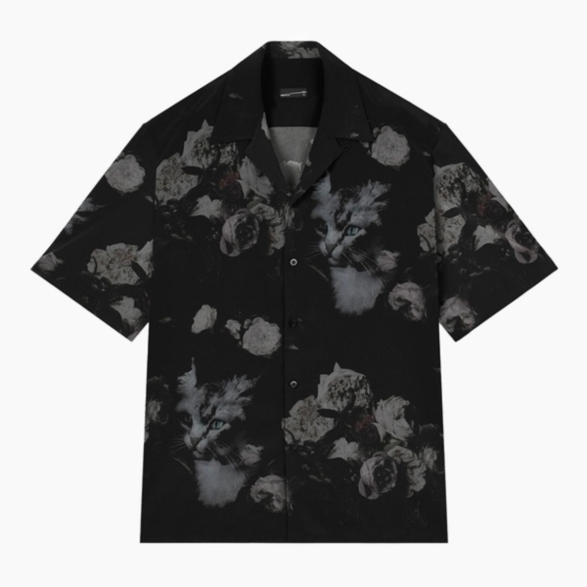 トップス LAD MUSICIAN Dechine Rose+Cat O/C SS LAD MUSICIAN - 【残り一点】Dechine Rose+Cat O/C SS Shirt