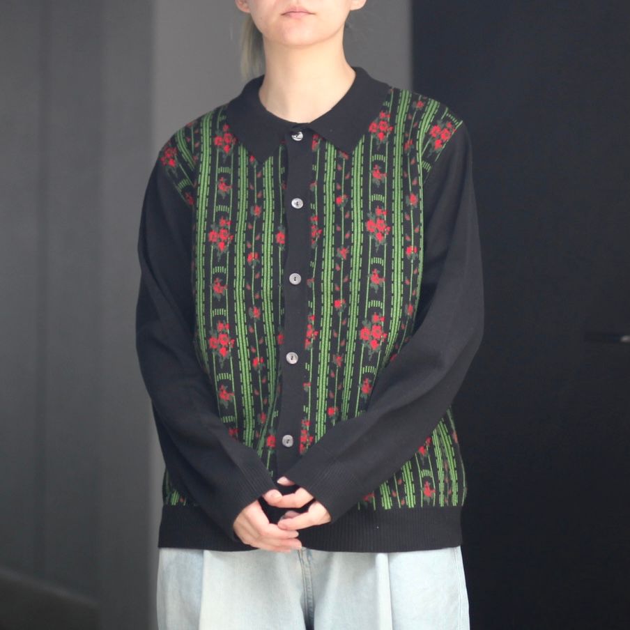 オープニング大放出セール TTT MSW Flower Jacquard cardigan ブラック