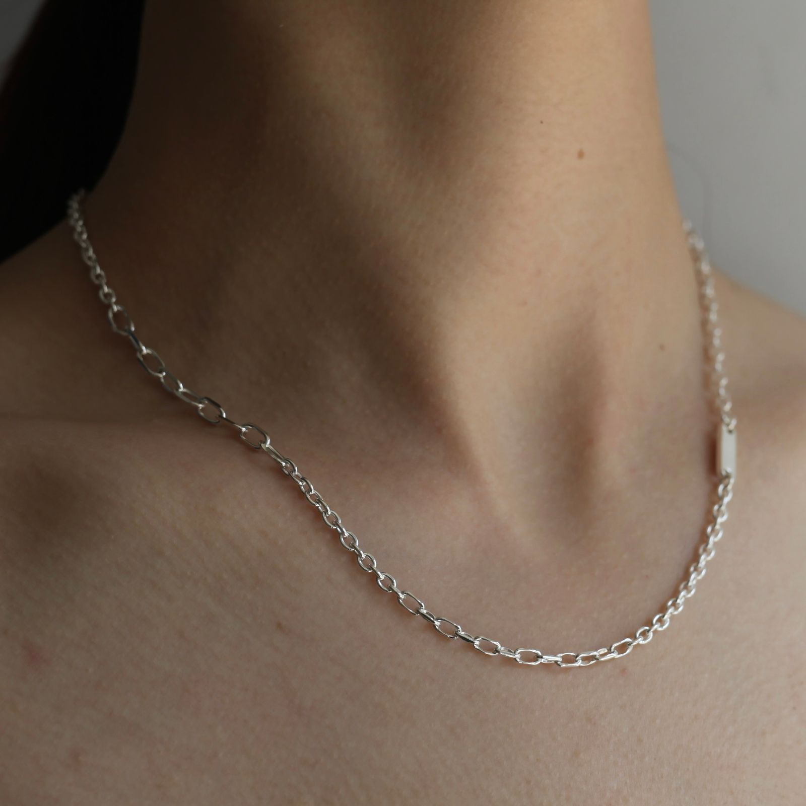 【お取り寄せ注文可能】Mix Chain Necklace_No.2(SILVER)